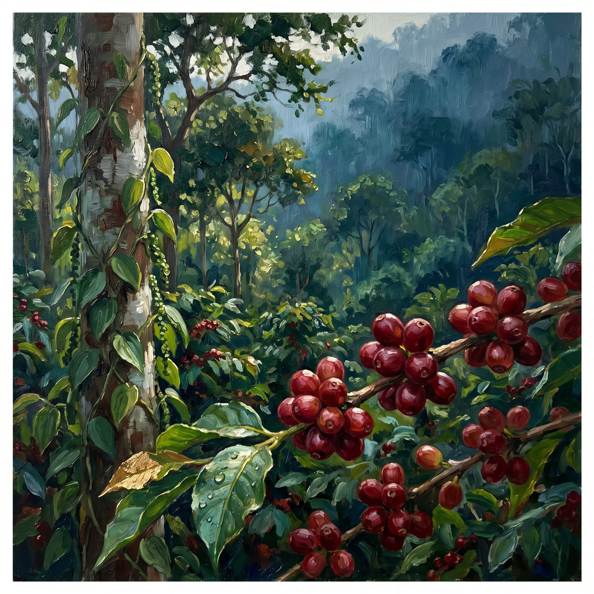 Coffee Cherries and Pepper Vines, the full artwork