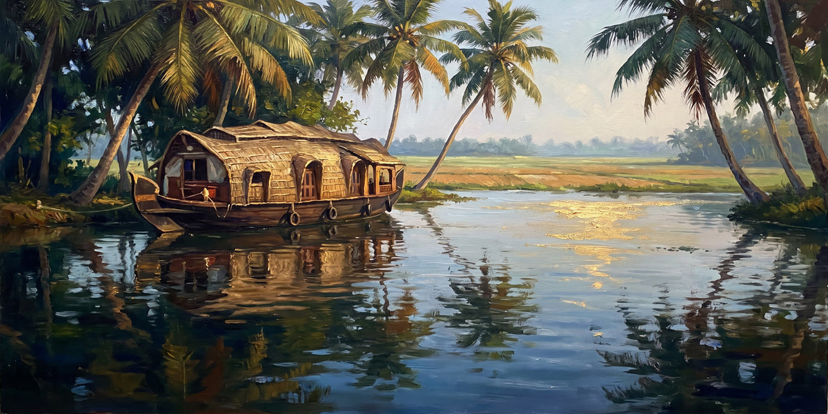 Alleppey Backwaters with a Kettuvallam, the full artwork