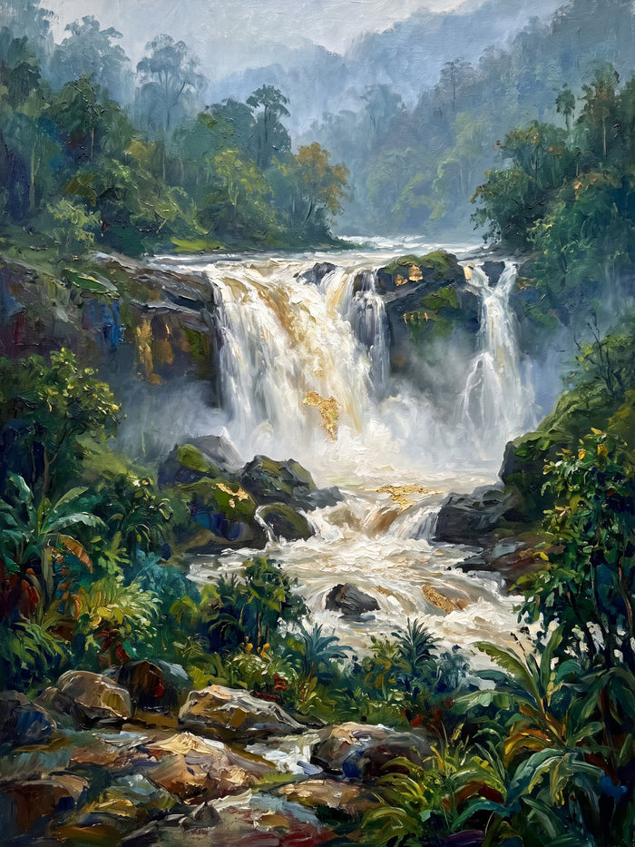 Waterfall in the Monsoon Ghats, the full artwork