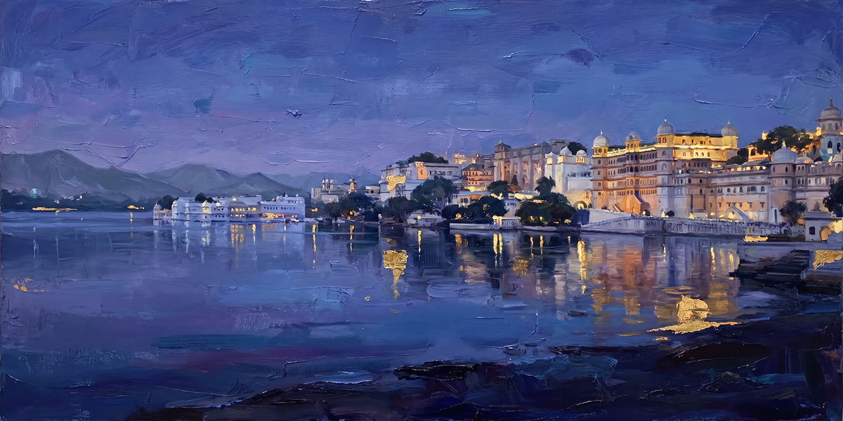 Lake Pichola at Blue Hour, the full artwork