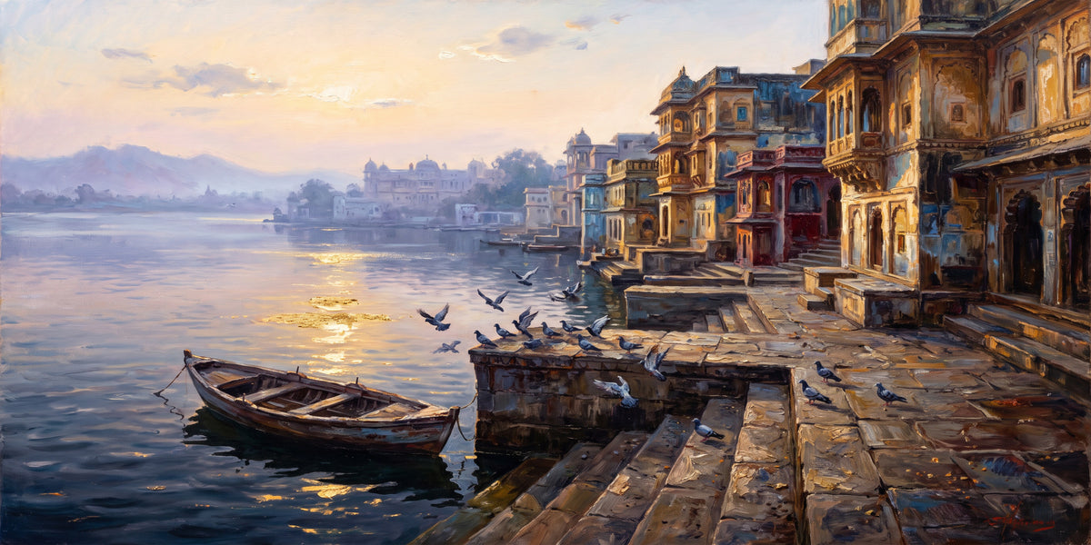 Gangaur Ghat at Dawn, the full artwork