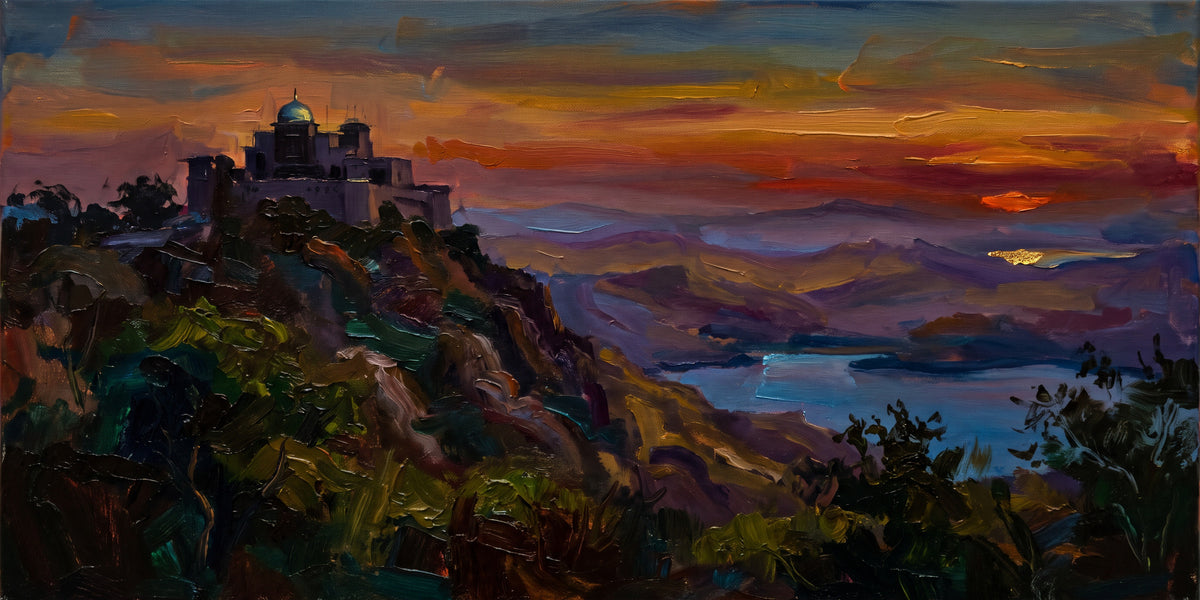 Monsoon Palace above the Aravalli, the full artwork