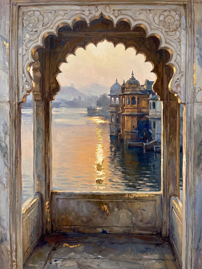 Jharokha over Lake Pichola, the full artwork