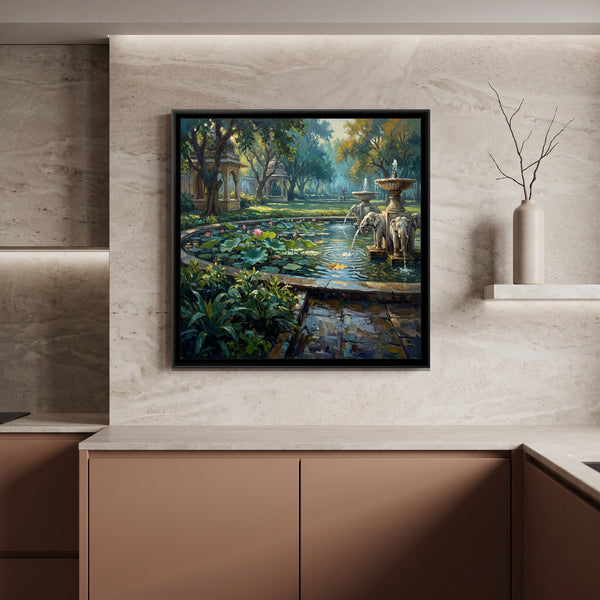 Lotus Pool at Saheliyon ki Bari, canvas in a room