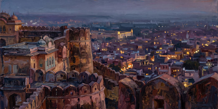 Pink City from Nahargarh at Dusk, the full artwork