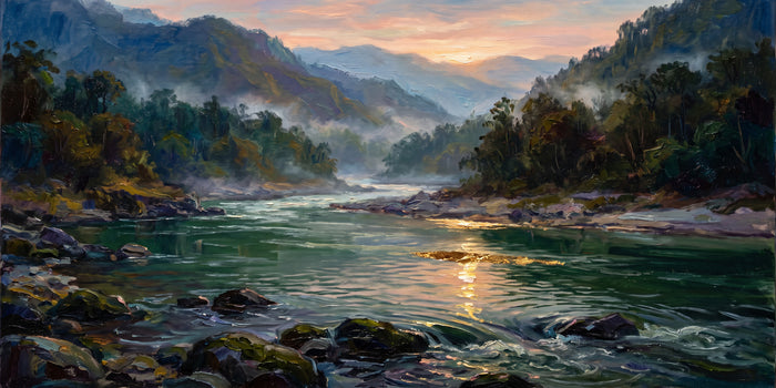 Ganga Valley at Dawn, the full artwork