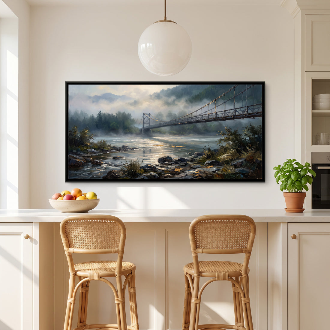 A Wishanart canvas in a floater frame, in a room