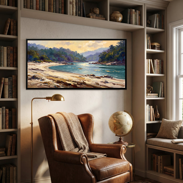 White Sand Beach on the Ganga, canvas in a room