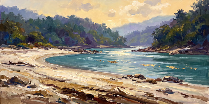 White Sand Beach on the Ganga, the full artwork