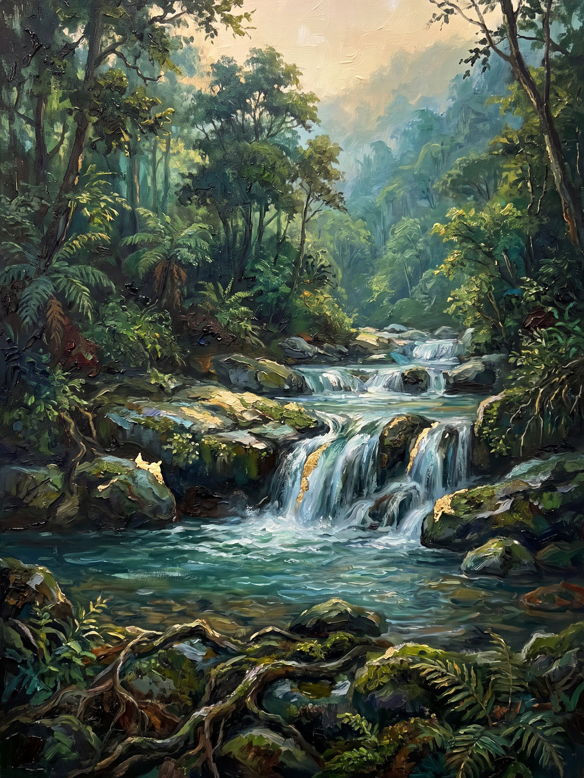 Forest Waterfall near Rishikesh, the full artwork