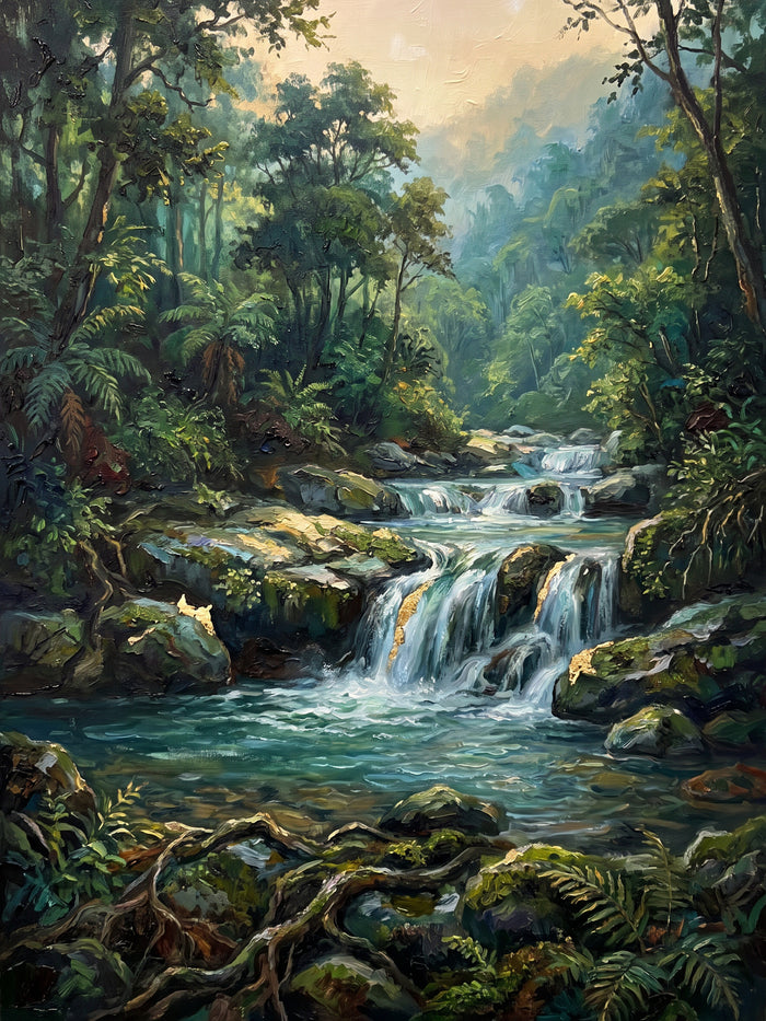 Forest Waterfall near Rishikesh, the full artwork