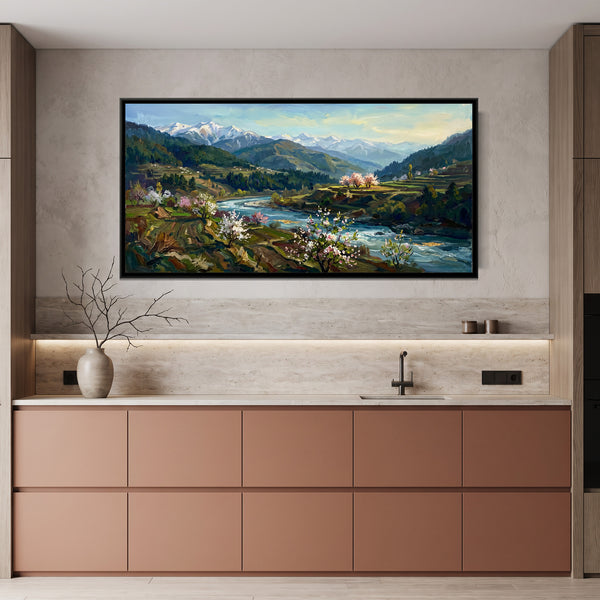 Kullu Valley in Spring, canvas in a room