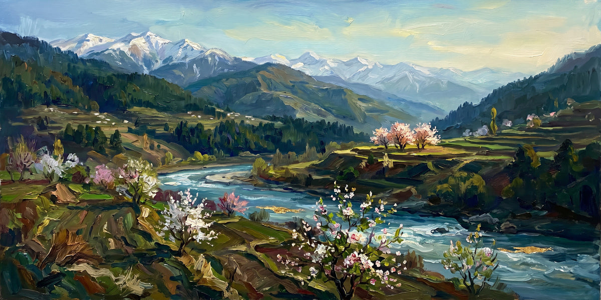 Kullu Valley in Spring, the full artwork