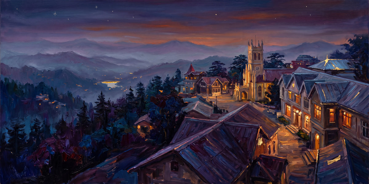 Shimla Ridge at Twilight, the full artwork