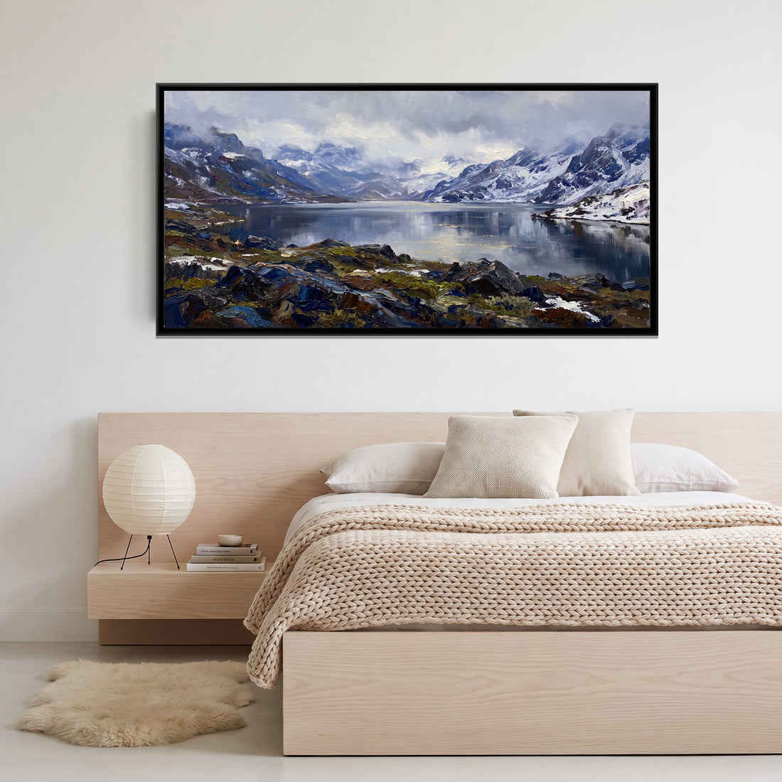 A Wishanart canvas in a floater frame, in a room