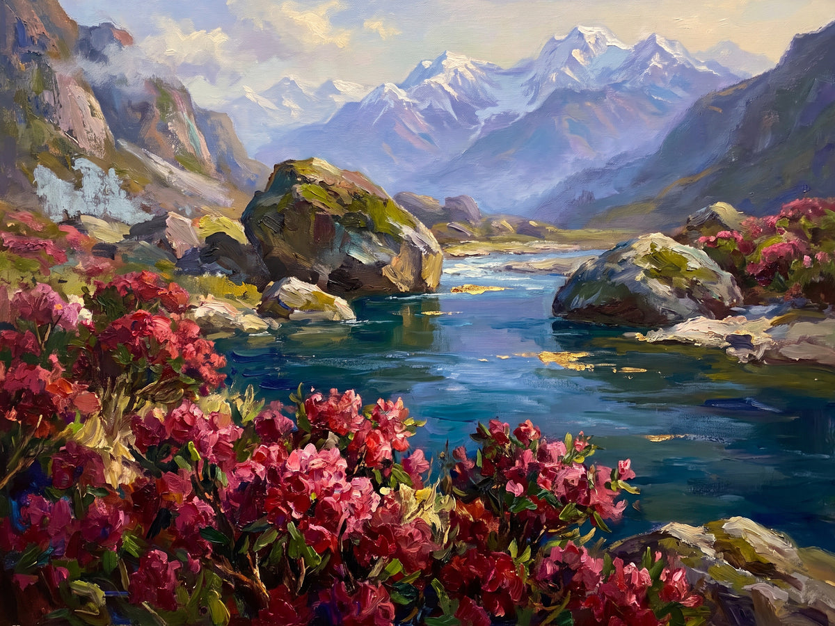 Rhododendron Valley in Spring, the full artwork