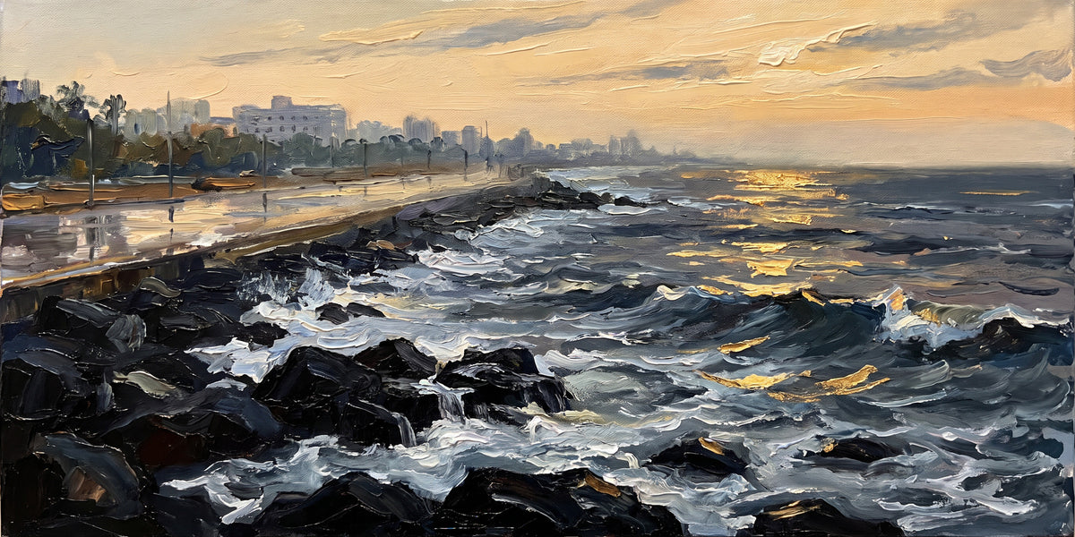 Promenade Beach at Dawn, the full artwork