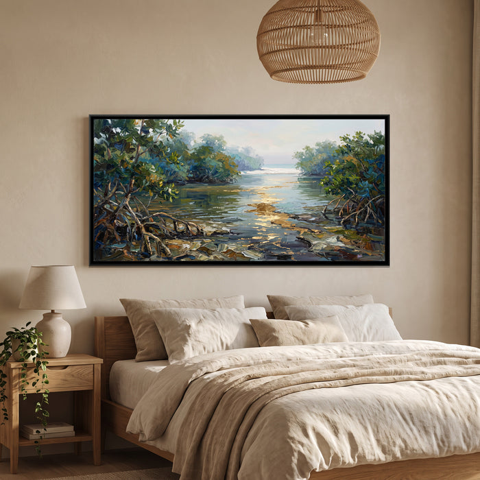 Mangroves of the Paradise Backwaters, canvas in a room