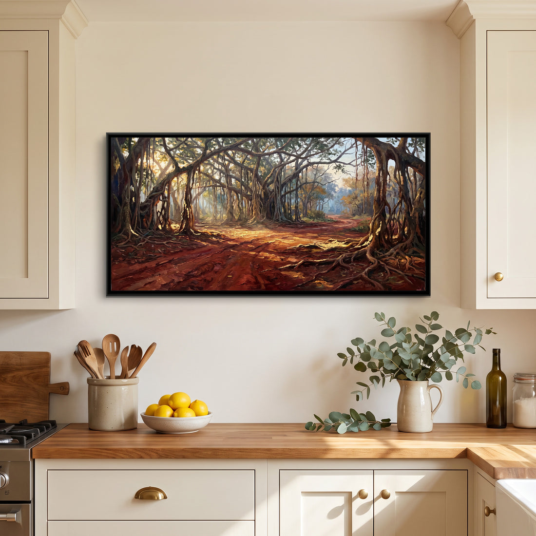 A Wishanart canvas in a floater frame, in a room