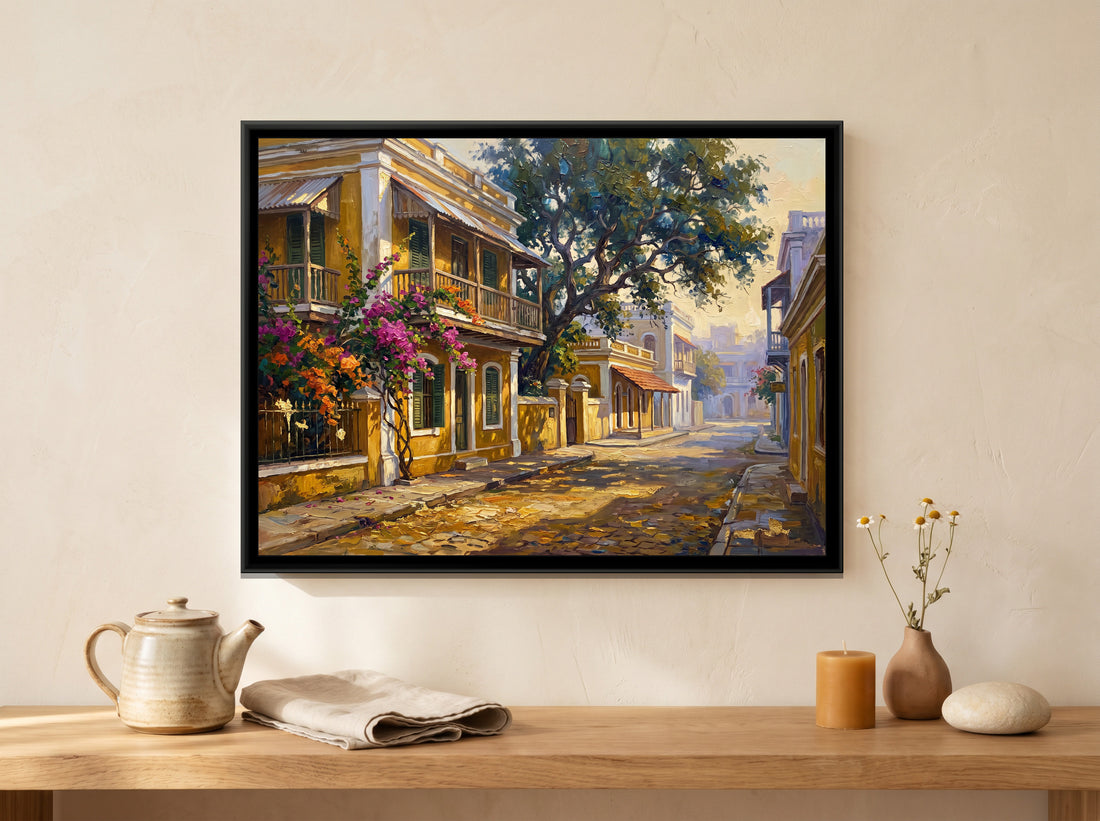 A Wishanart canvas in a floater frame, in a room