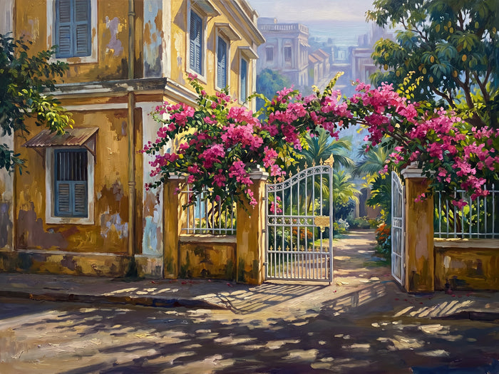 Mustard Villa and Bougainvillea Gate, the full artwork