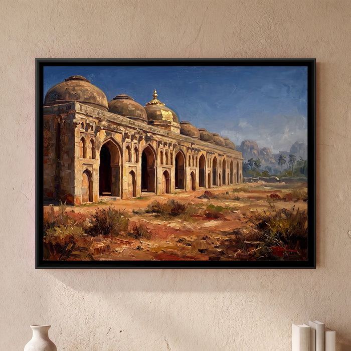 Elephant Stables at Noon, canvas in a room