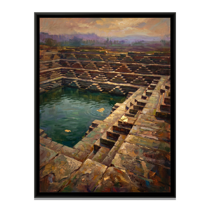 Royal Stepped Tank, canvas print in a floater frame on a plain white background