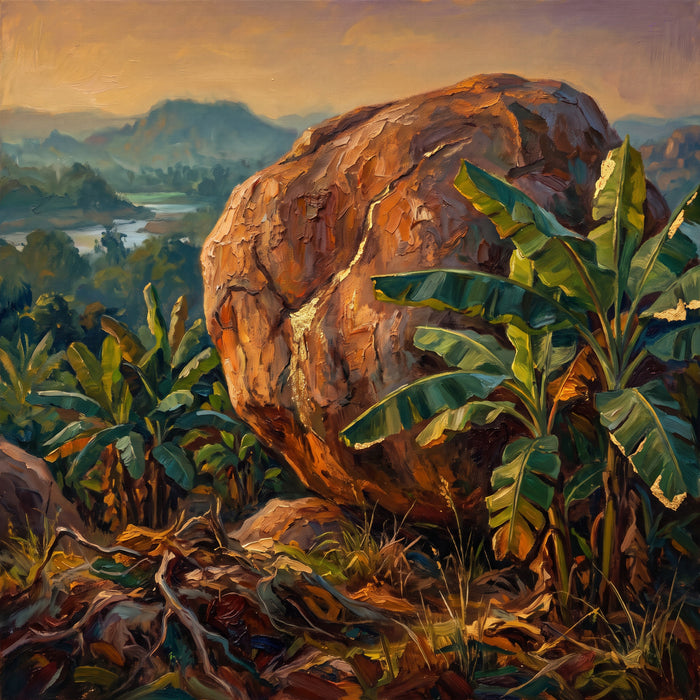 Banana Groves and Granite at Anegundi, the full artwork