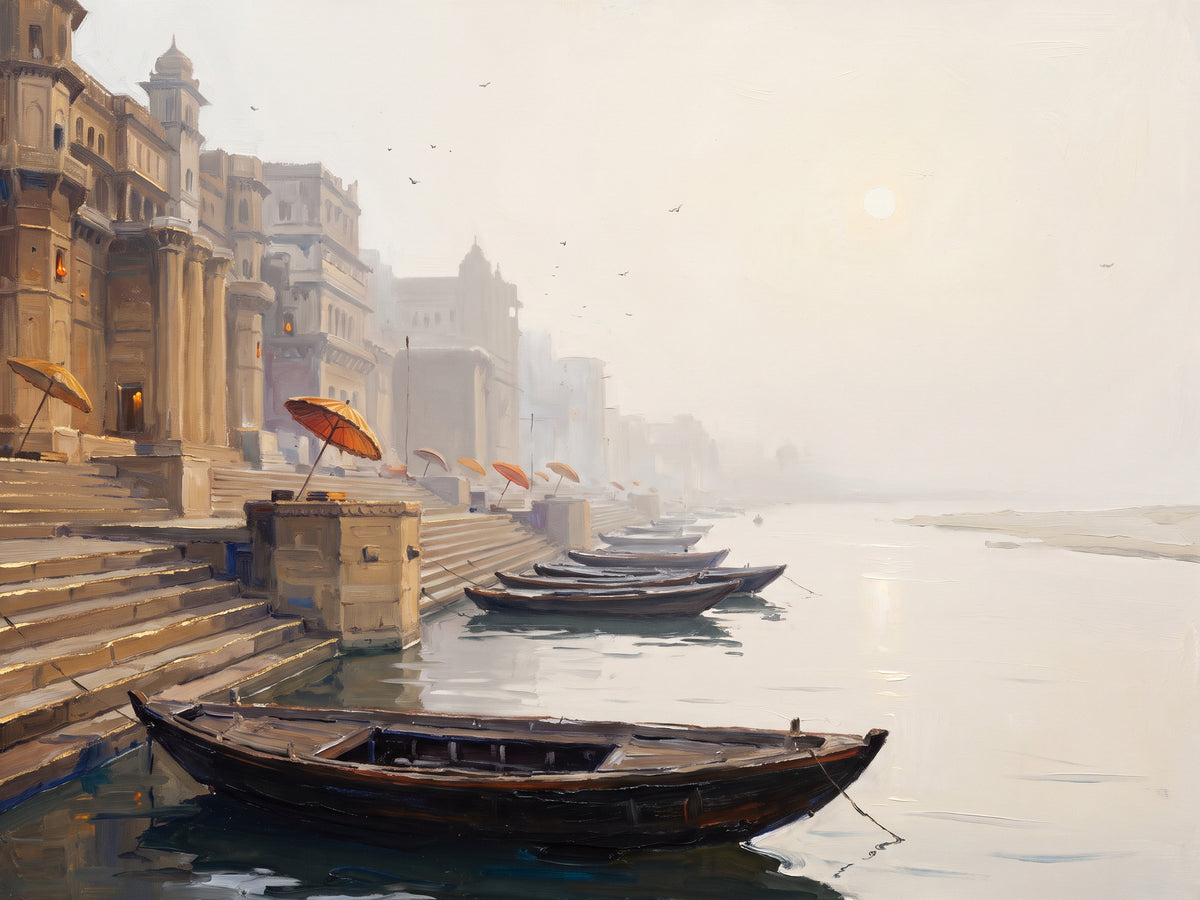 The Ghats in January Fog, the full artwork