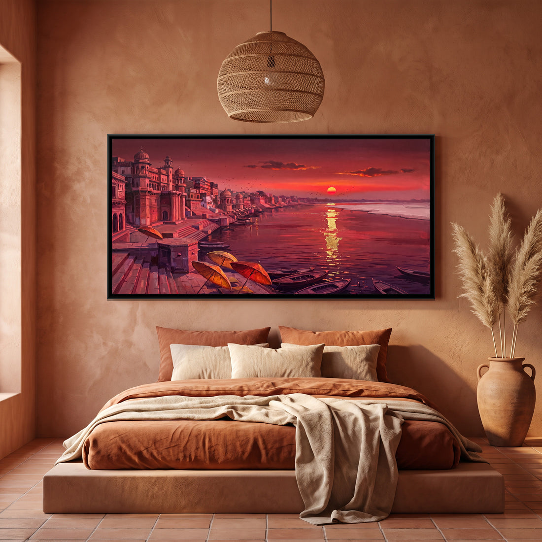 A Wishanart canvas in a floater frame, in a room