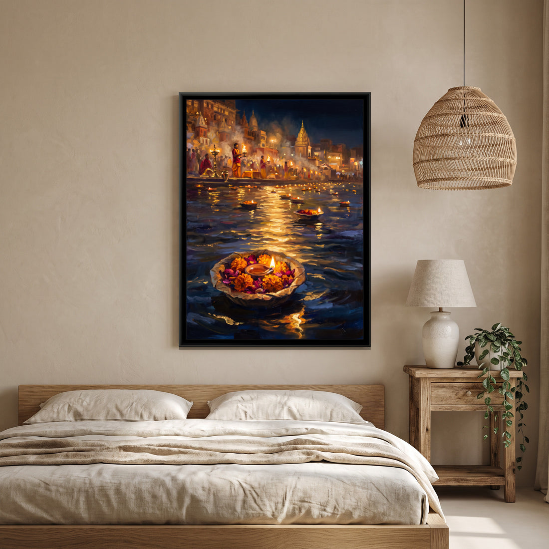 A Wishanart canvas in a floater frame, in a room