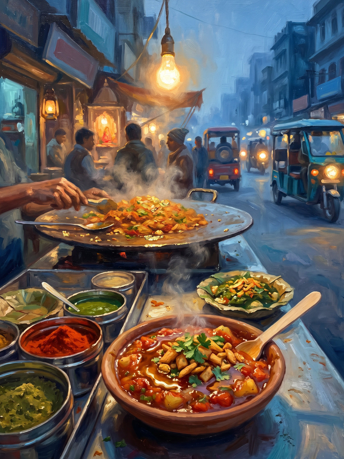 Tamatar Chaat at Dusk, Godowlia, the full artwork