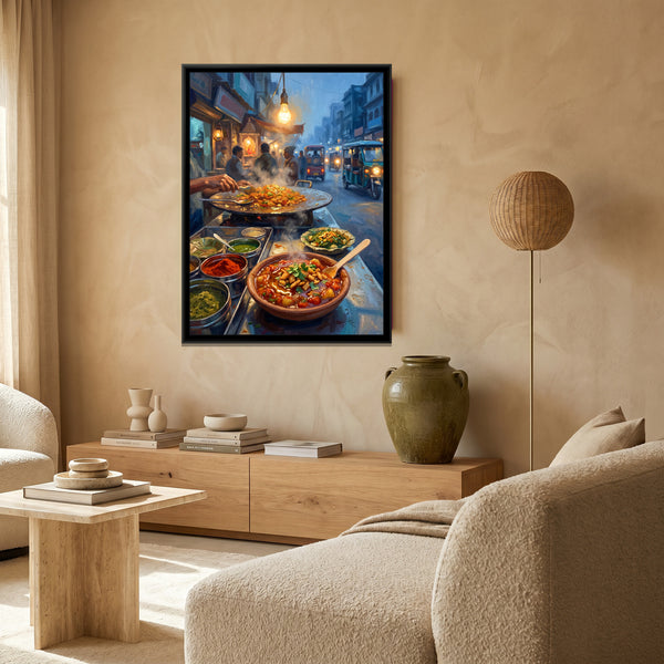 Tamatar Chaat at Dusk, Godowlia, canvas in a room