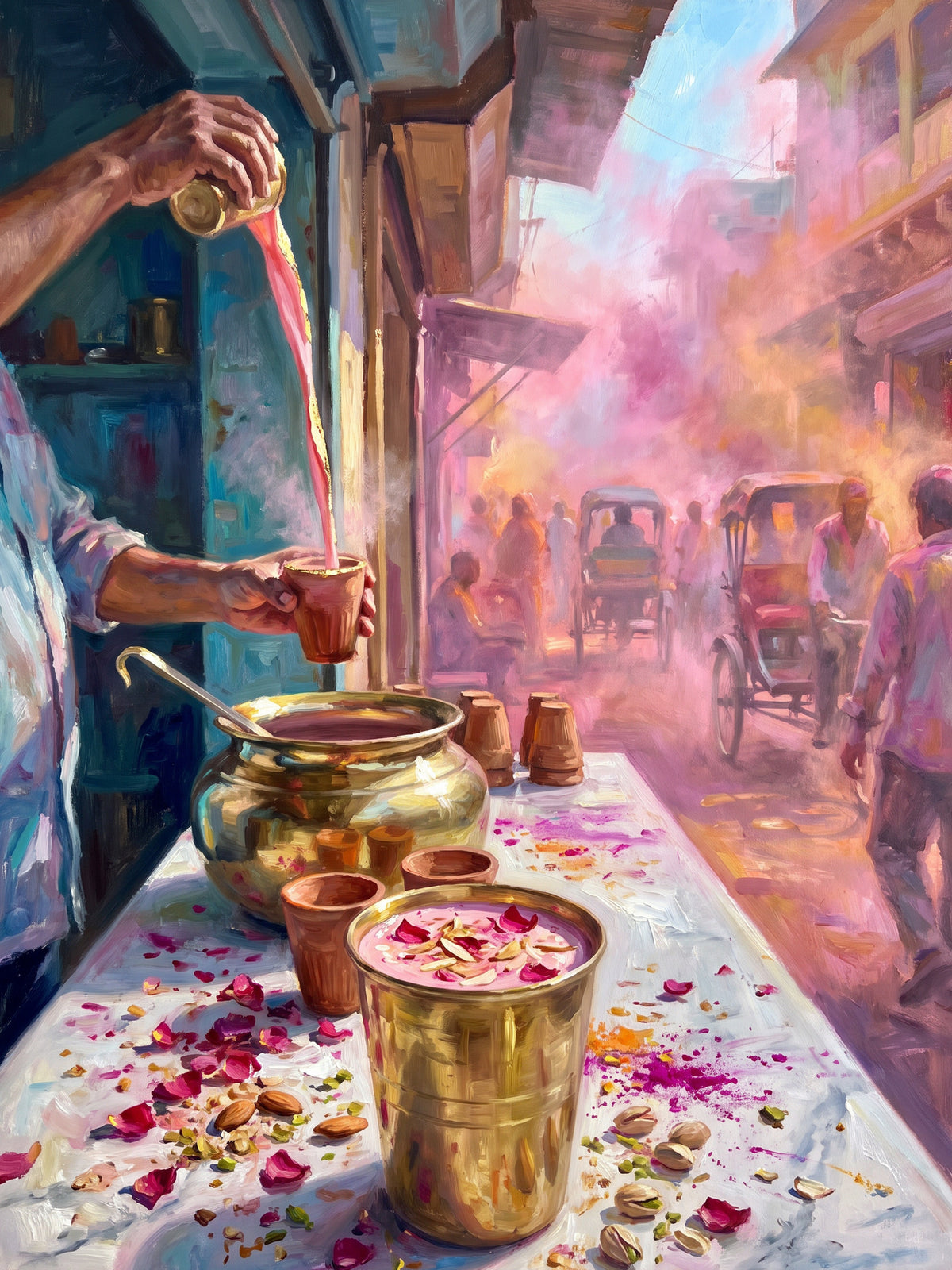 Thandai on a Holi Morning, Banaras, the full artwork