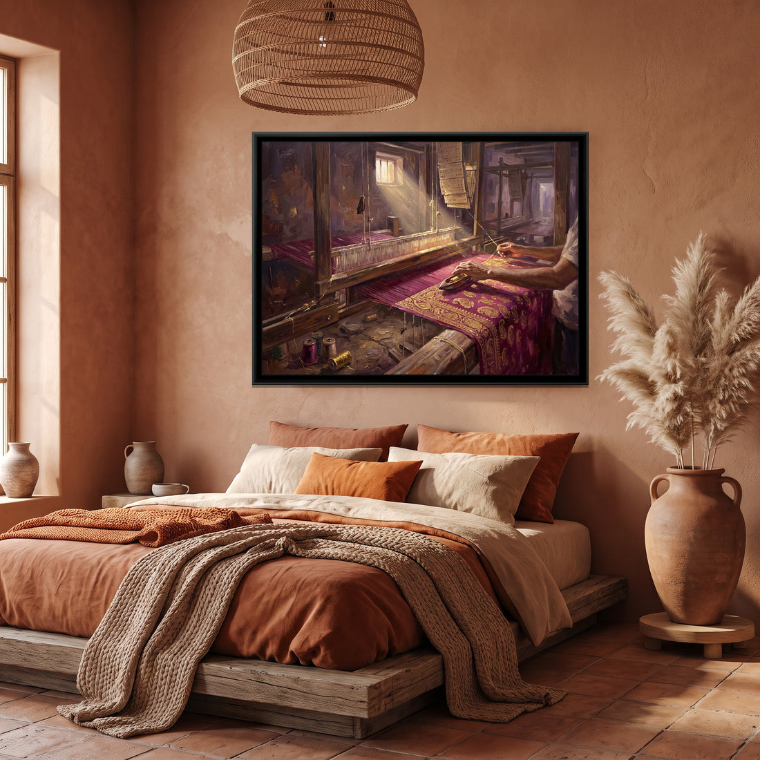 A Wishanart canvas in a floater frame, in a room