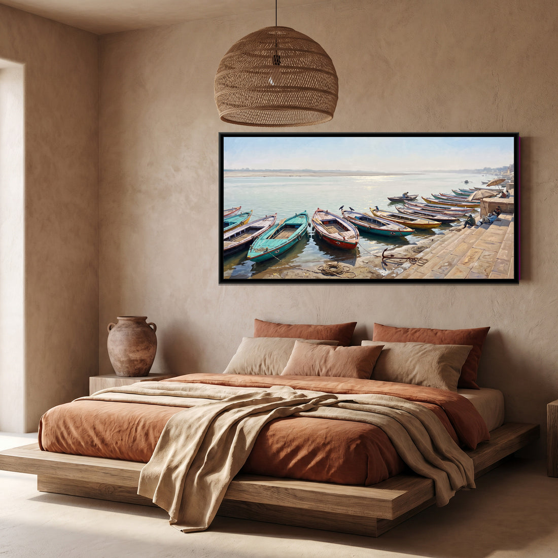 A Wishanart canvas in a floater frame, in a room